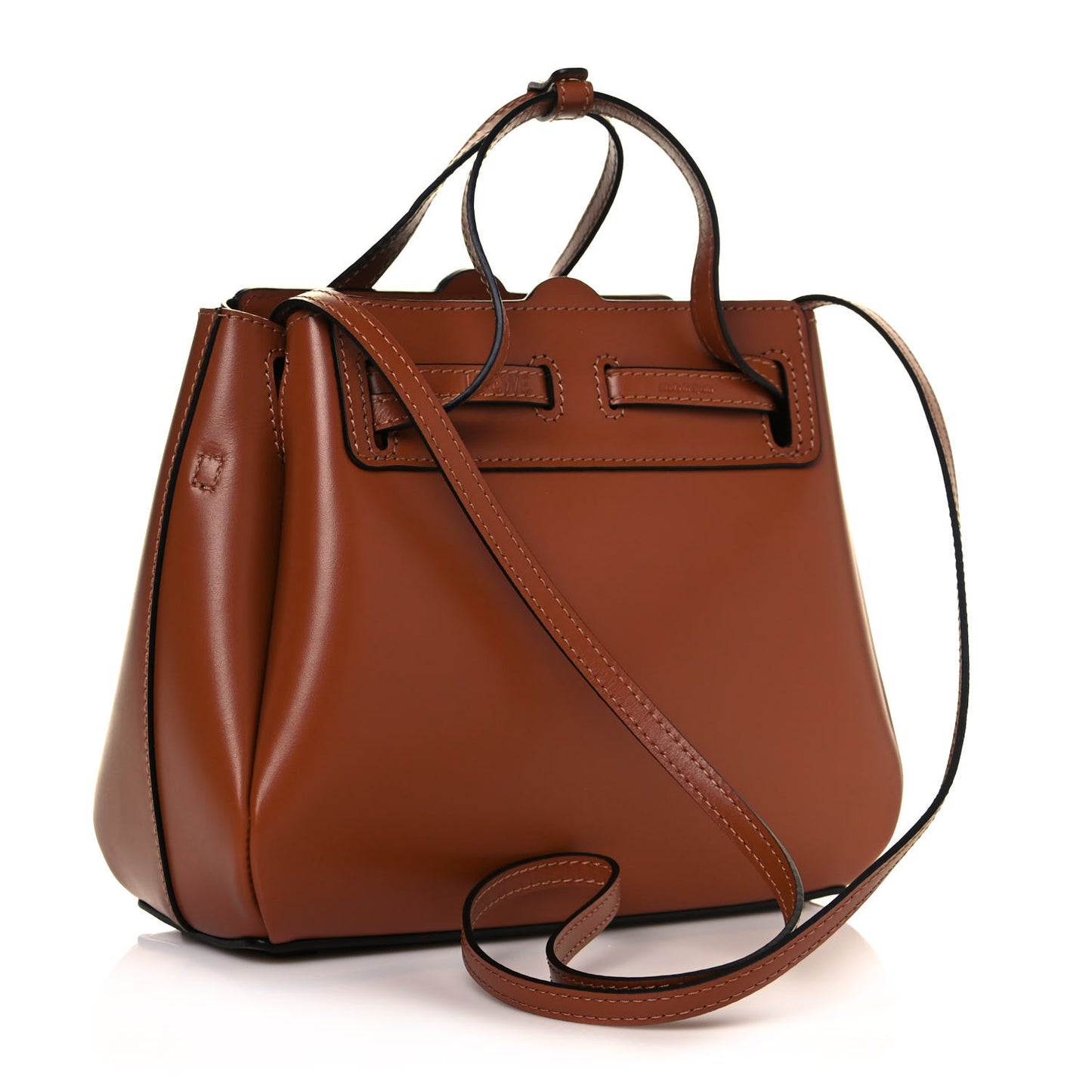 Boxcalf Mini Lazo Tote Tan