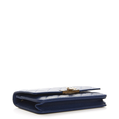 Chanel Caviar Quilted Golden Class Wallet On Chain WOC Navy 4 of 9