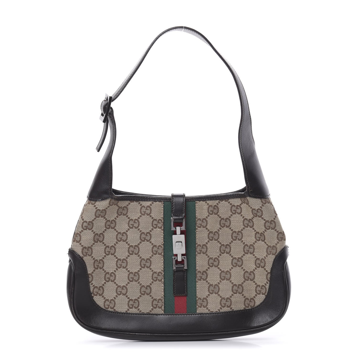 Gucci Monogram Web Small Jackie O Hobo Dark Brown 1 of 18