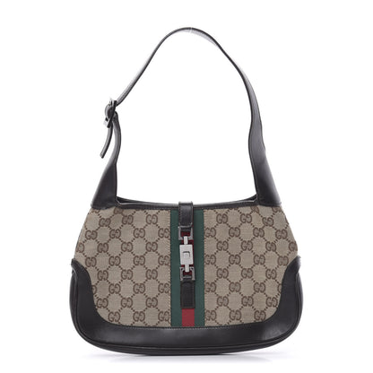 Gucci Monogram Web Small Jackie O Hobo Dark Brown 1 of 18