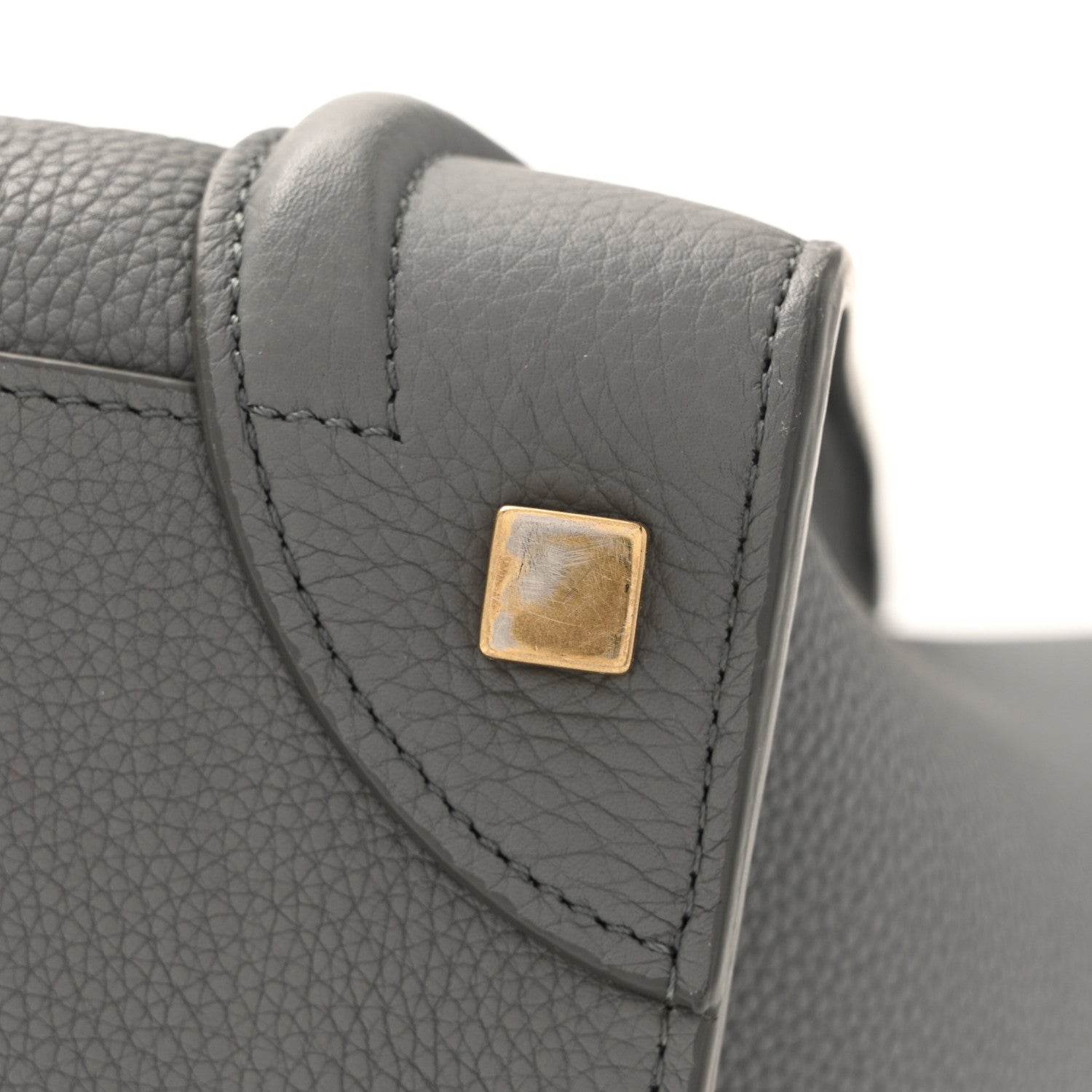 Celine Baby Drummed Calfskin Micro Luggage Kohl 12 of 13