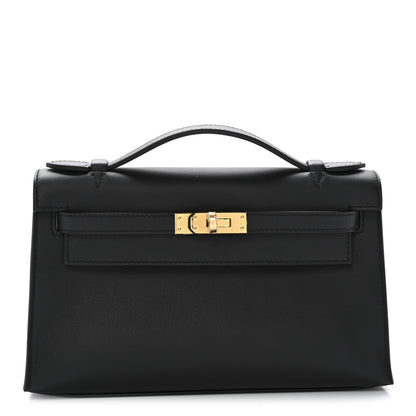 Hermes Swift Kelly Pochette Clutch Black 1 of 11