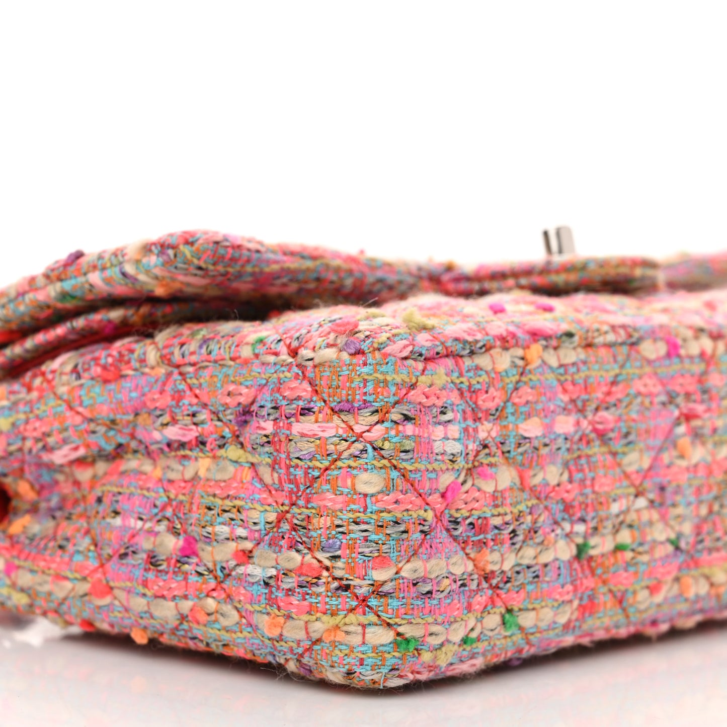 Tweed Quilted Medium Double Flap Multicolor