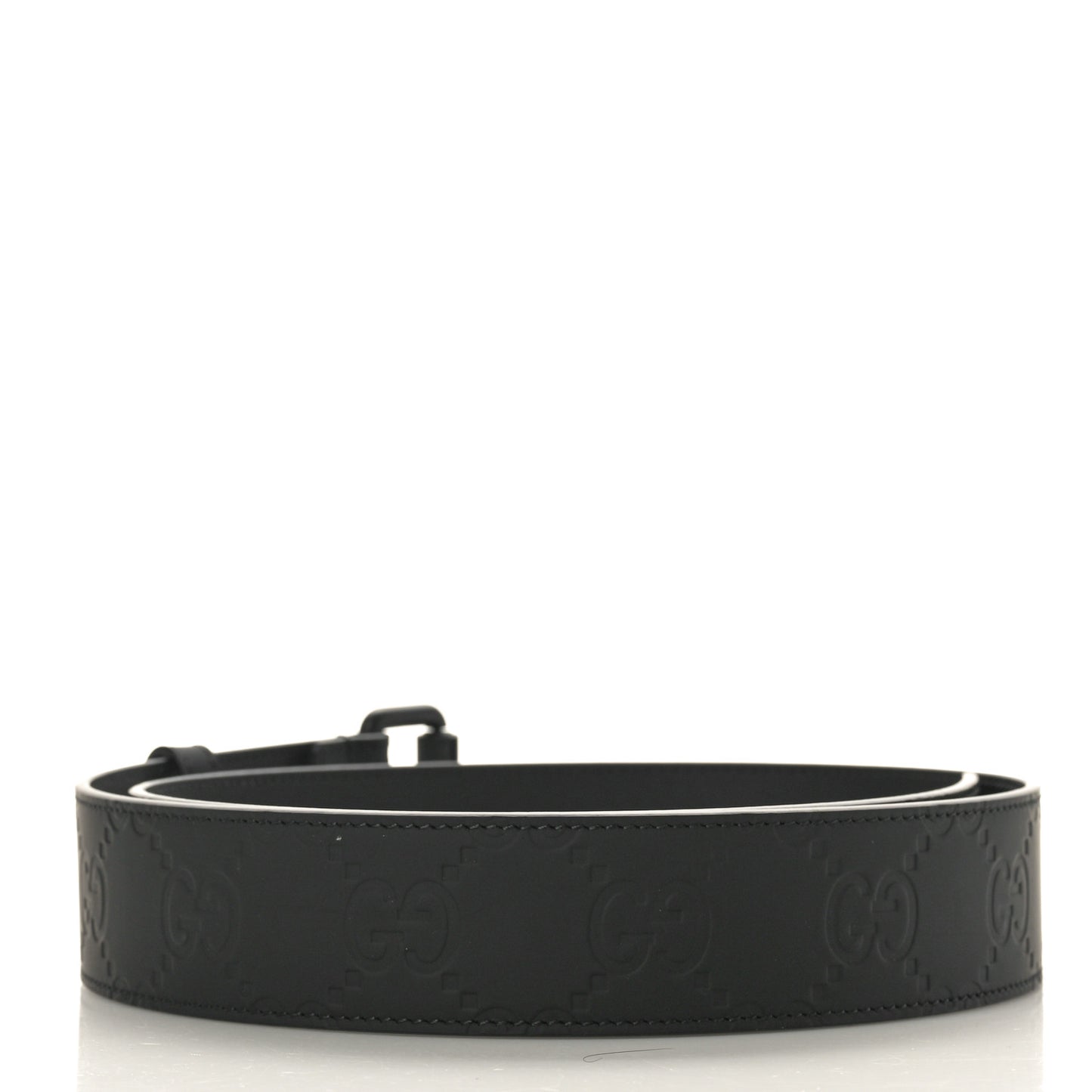 Rubber Calfskin Jumbo GG Monogram Belt 90 36 Black