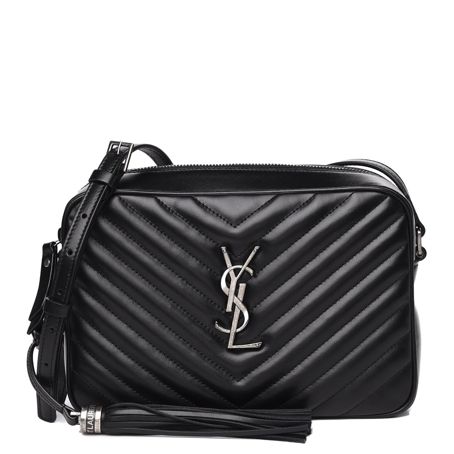 Saint Laurent Calfskin Matelasse Monogram Lou Camera Bag Black 1 of 9