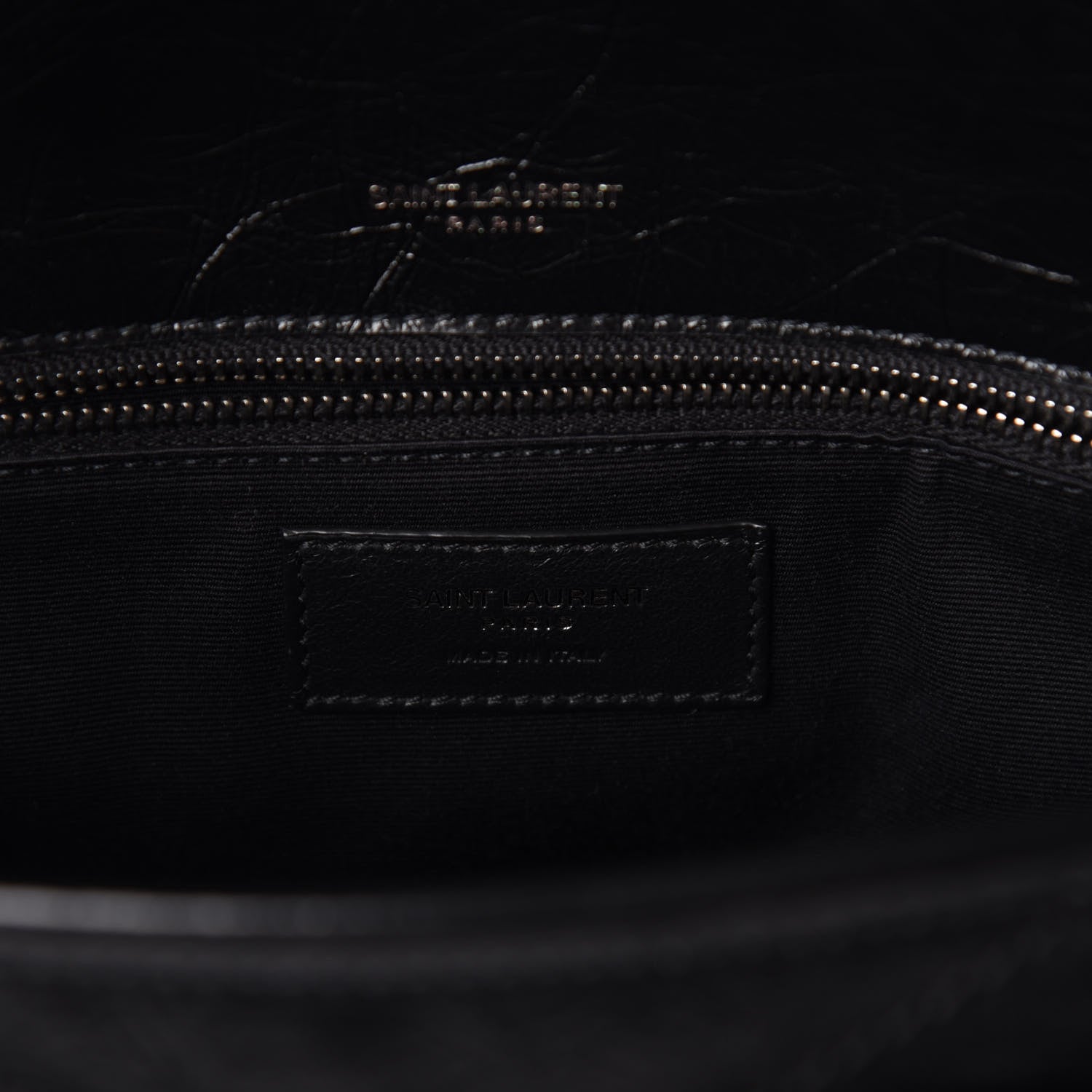 Saint Laurent Crinkled Calfskin Matelasse Monogram Medium Niki Chain Satchel Black 6 of 10