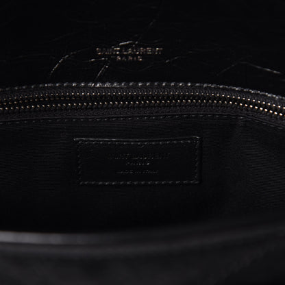 Saint Laurent Crinkled Calfskin Matelasse Monogram Medium Niki Chain Satchel Black 6 of 10