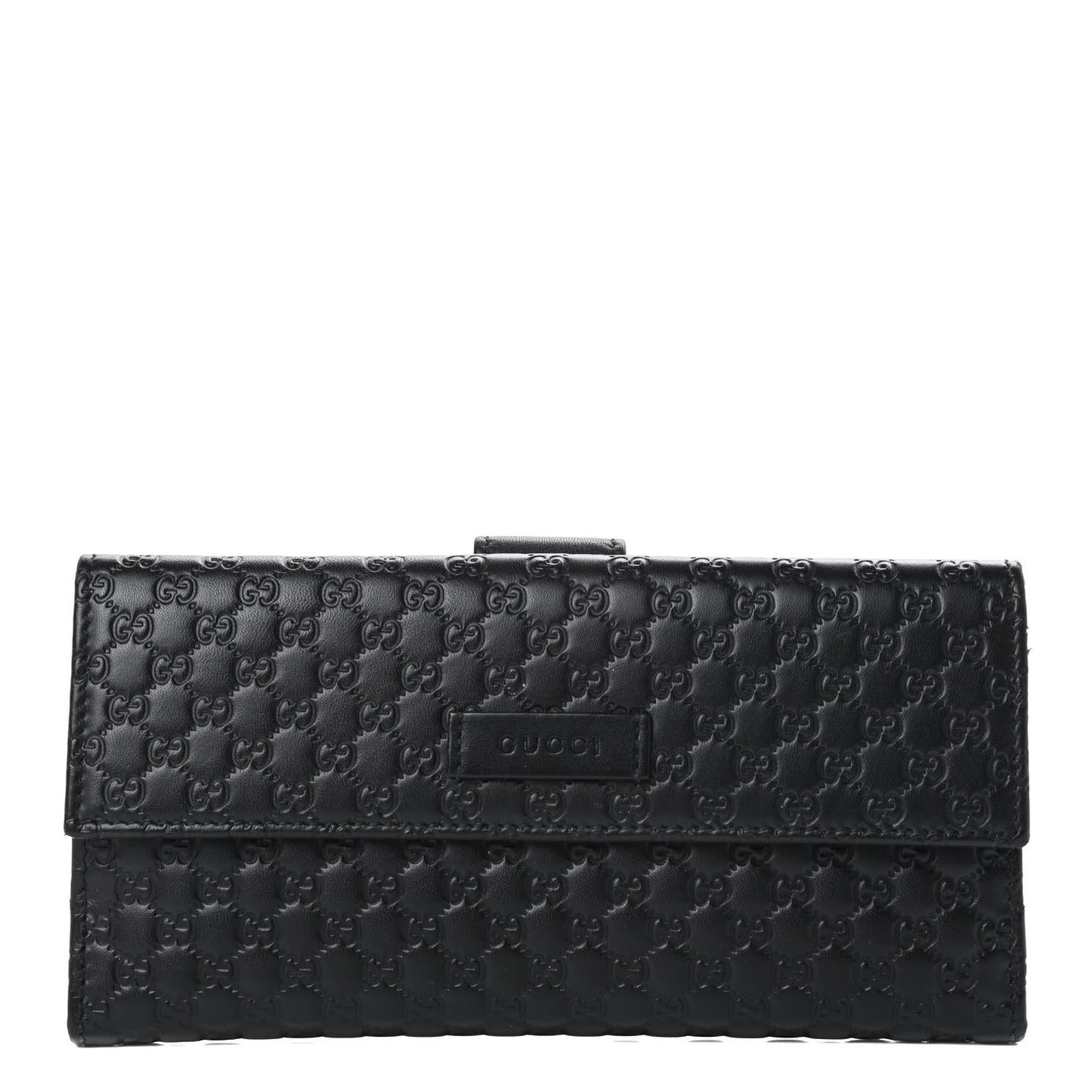 Microguccissima Continental Flap Wallet Black