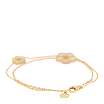 Roberto Coin 18K Yellow Gold Diamond Mother of Pearl Daisy Double Chain Bracelet 2 of 5