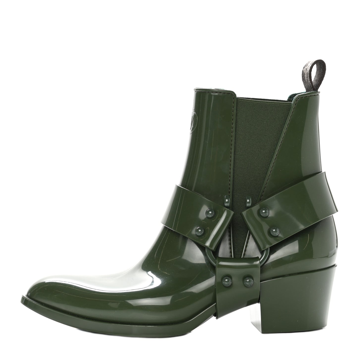 Rubber Monogram Rhapsody Ankle Boots 38 Kaki