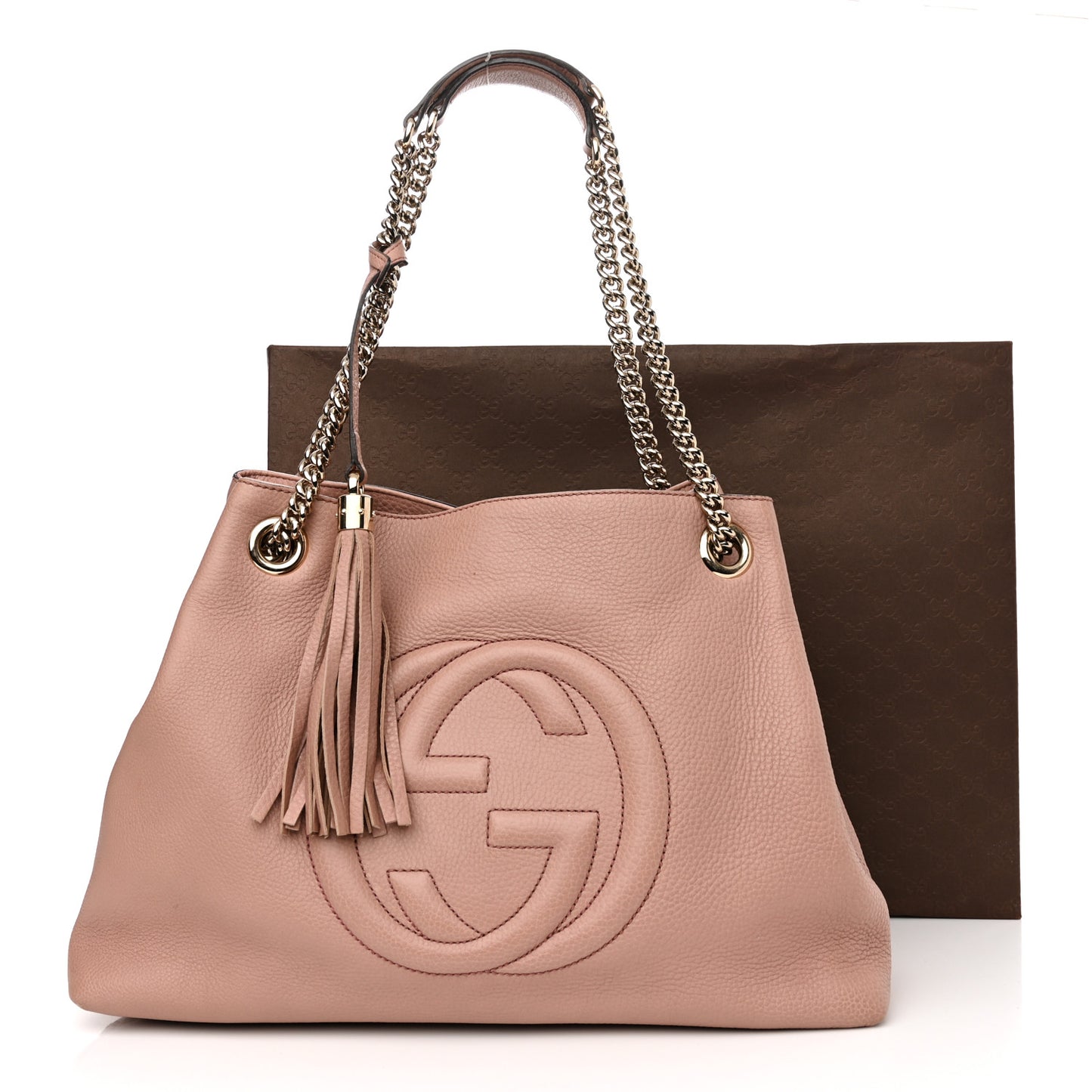 Pebbled Calfskin Medium Soho Chain Shoulder Bag Dark Cipria