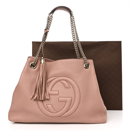 Gucci Pebbled Calfskin Medium Soho Chain Shoulder Bag Dark Cipria 11 of 14