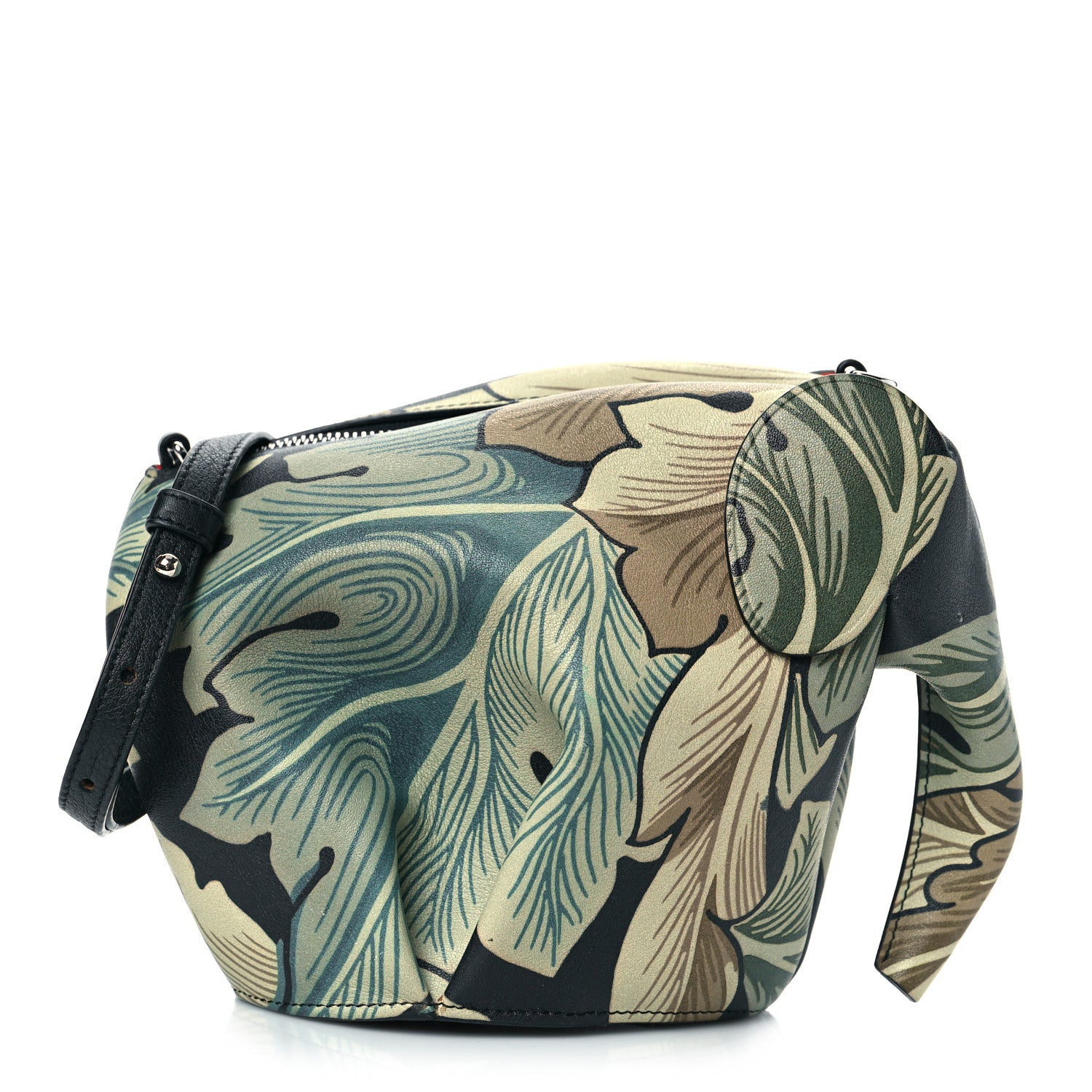 Loewe Calfskin Printed Mini Elephant Crossbody Bag Green 1 of 8
