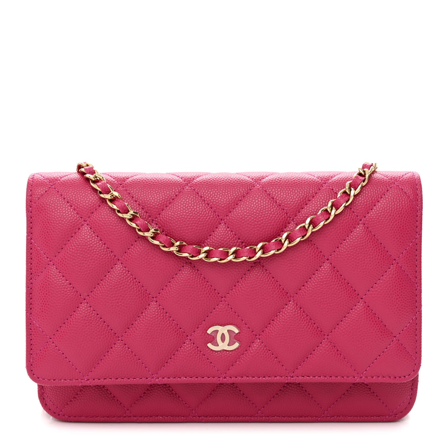 Chanel Caviar Quilted Wallet On Chain WOC Fuchsia 1 of 12