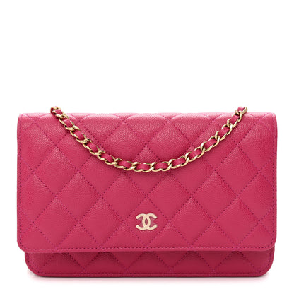 Chanel Caviar Quilted Wallet On Chain WOC Fuchsia 1 of 12