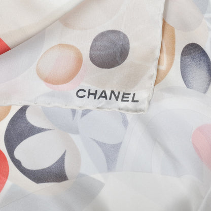 Chanel Silk CC Scarf White 5 of 5