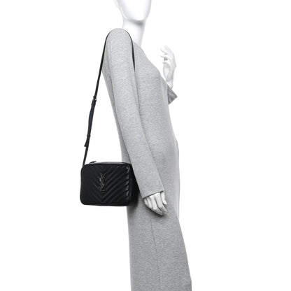 Saint Laurent Calfskin Matelasse Monogram Lou Camera Bag Black 2 of 11