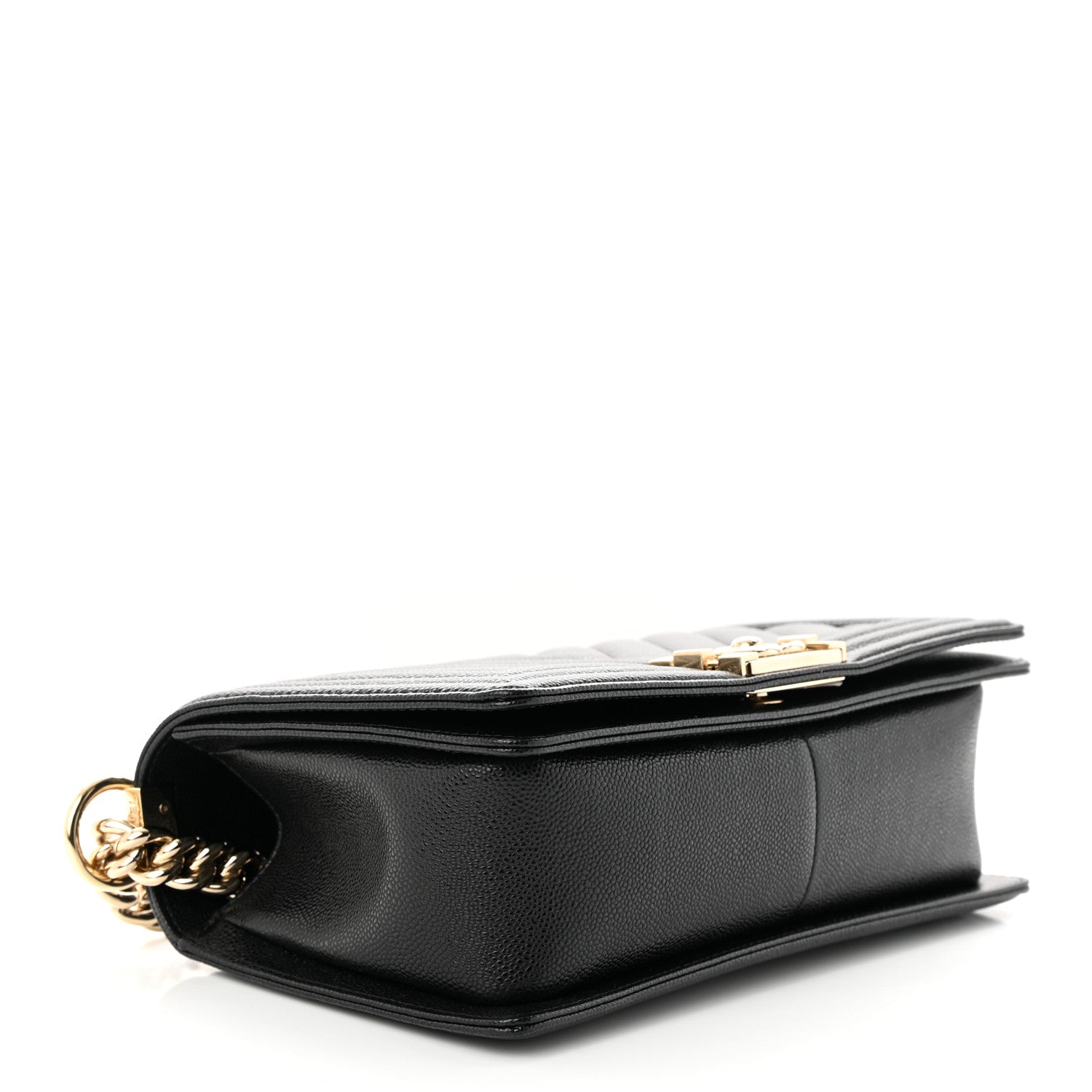 Chanel Caviar Chevron Quilted Medium Boy Flap Black 4 of 13