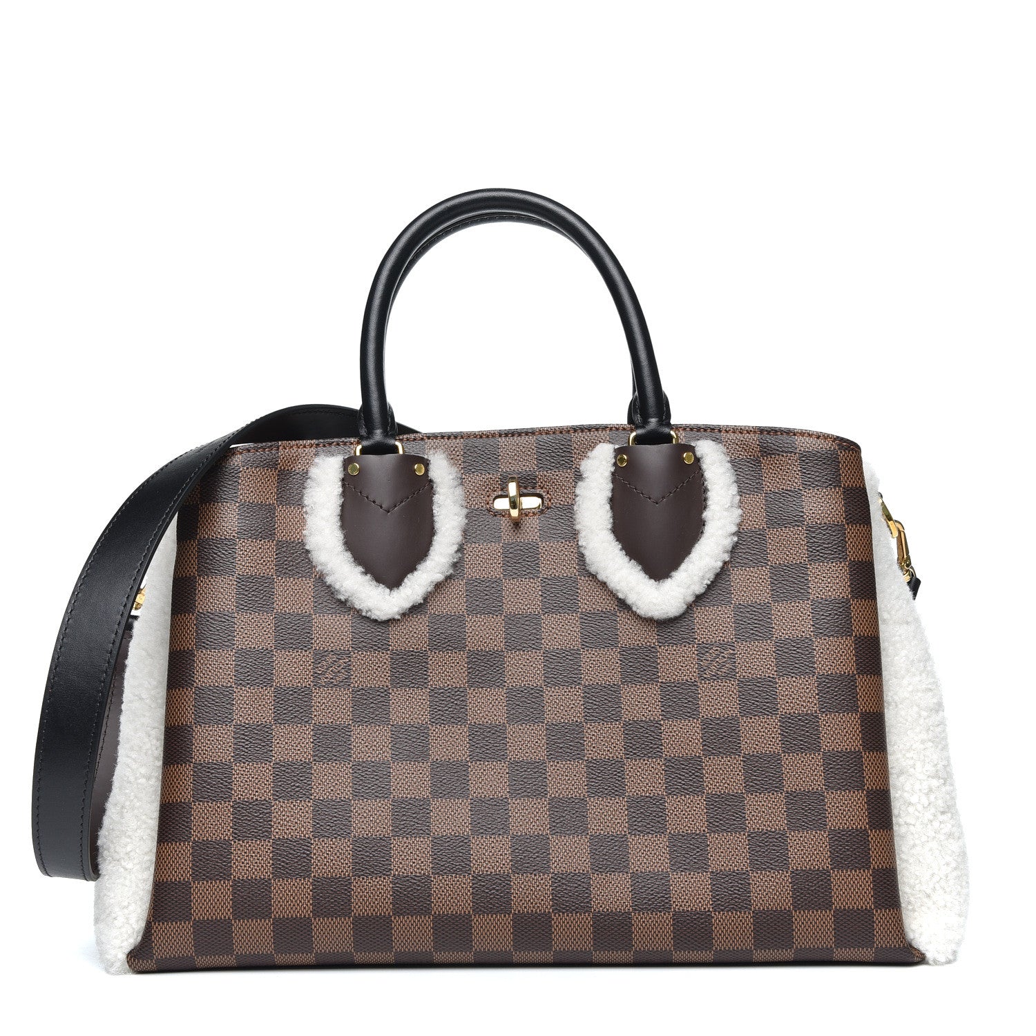 Louis Vuitton Damier Ebene Shearling Normandy 1 of 10