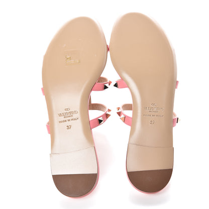 Valentino Garavani Nappa Rockstud Caged Flat Slide Sandals 37 Paradise Rose 5 of 9