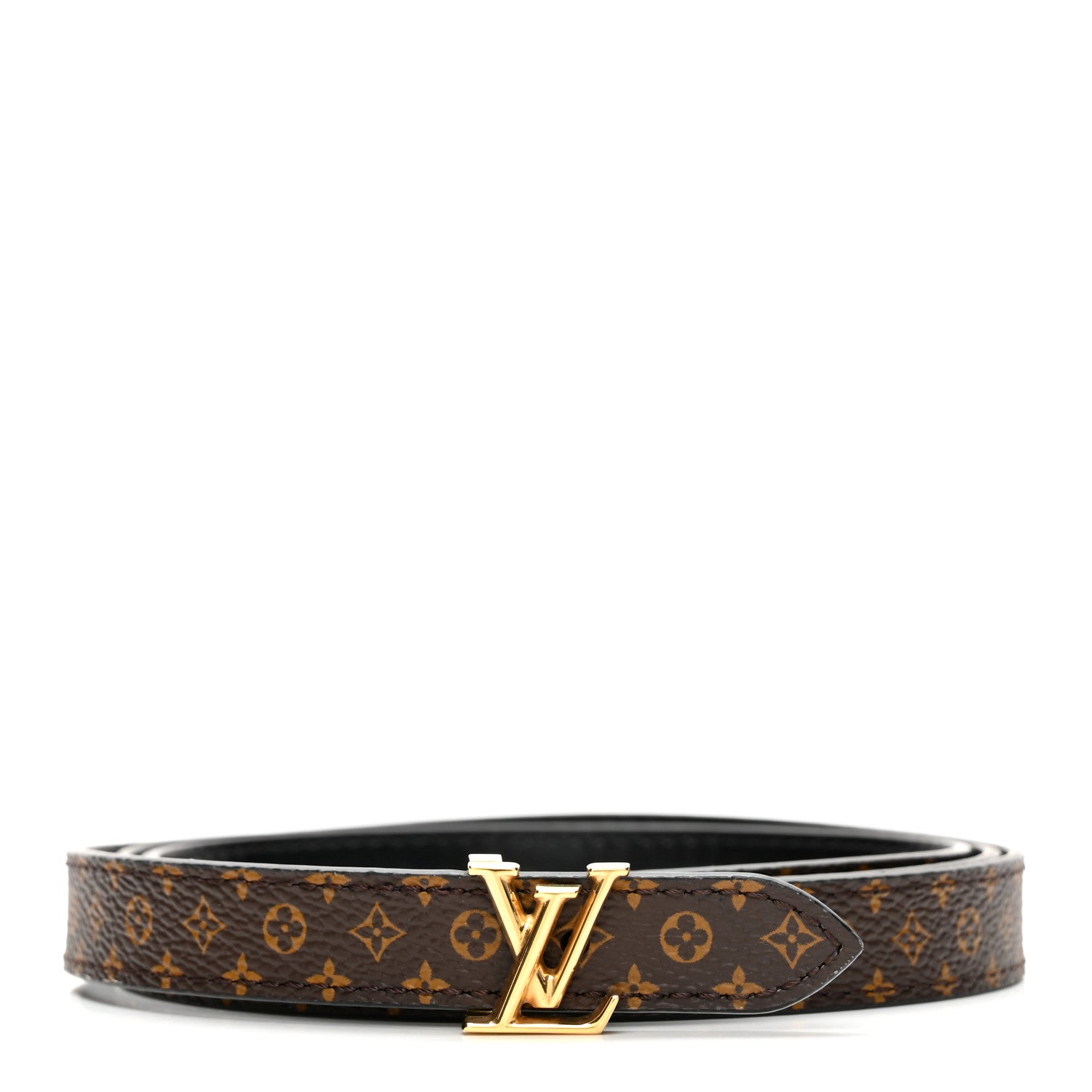 Louis Vuitton Calfskin Monogram 15mm Mini LV Reversible Belt 90 36 Black 1 of 5