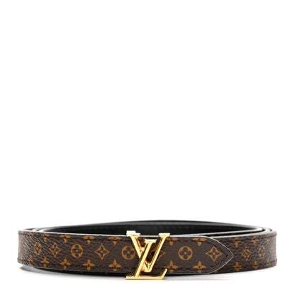 Louis Vuitton Calfskin Monogram 15mm Mini LV Reversible Belt 90 36 Black 1 of 5