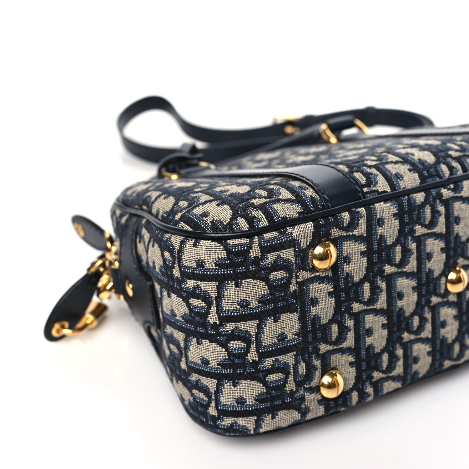 Christian Dior Oblique Medium D-Vibe Bowling Bag Navy 1466586