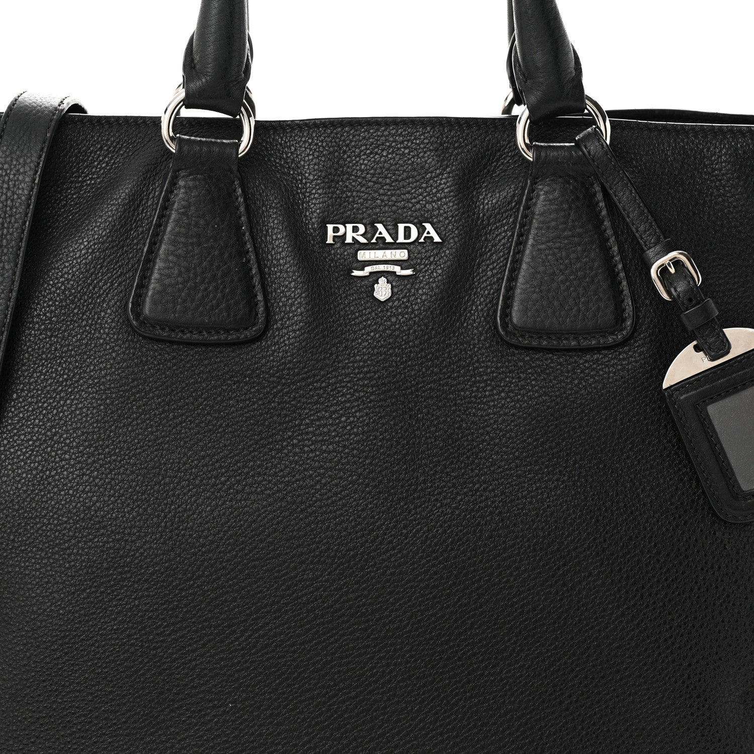 Prada Vitello Daino Tote Black 8 of 15