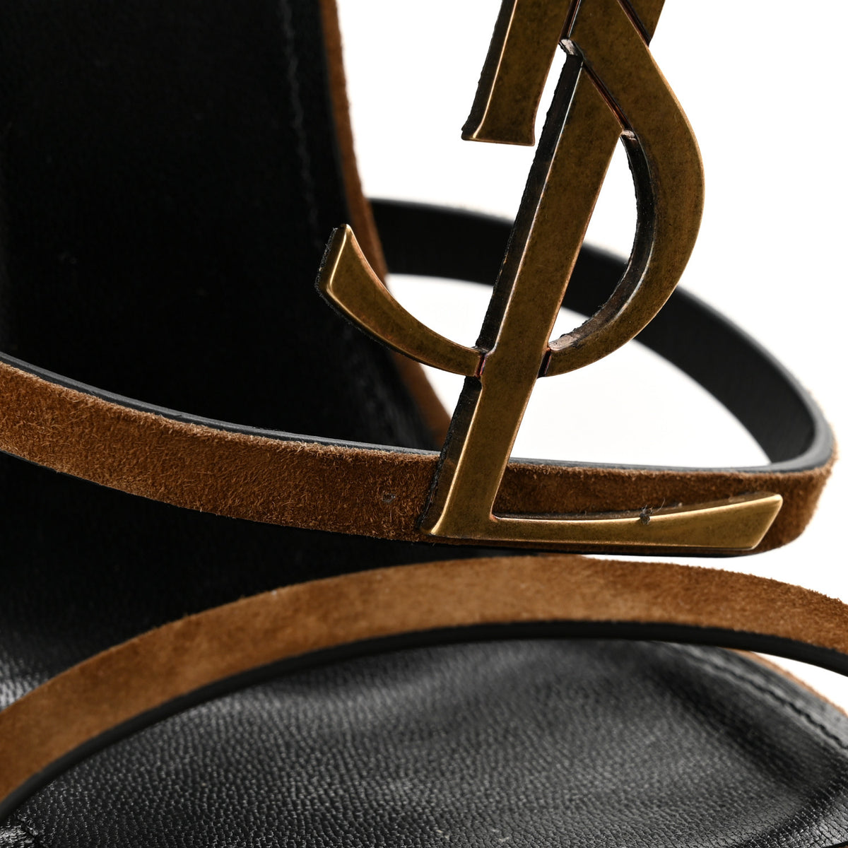 Saint Laurent Suede Cassandra 110 Sandals 37 Brown 10 of 11