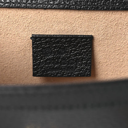 Gucci Textured Dollar Calfskin Web Mini Ophidia Padlock Top Handle Chain Shoulder Bag Black 6 of 10