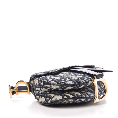 Christian Dior Oblique Mini Saddle Bag Blue 4 of 7