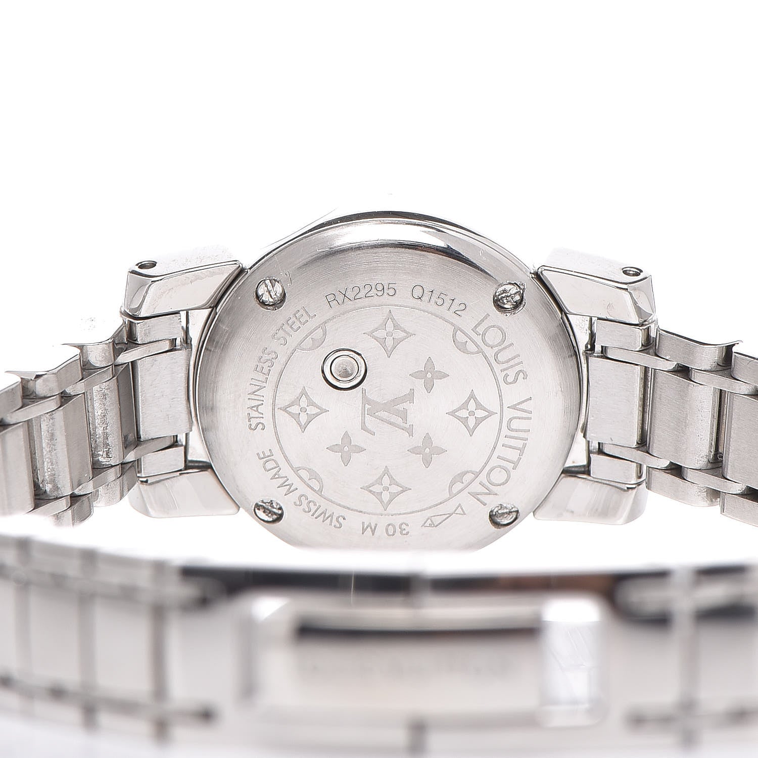 Louis Vuitton Stainless Steel Mother of Pearl 18mm Tambour Bijou Quartz Watch 5 of 9