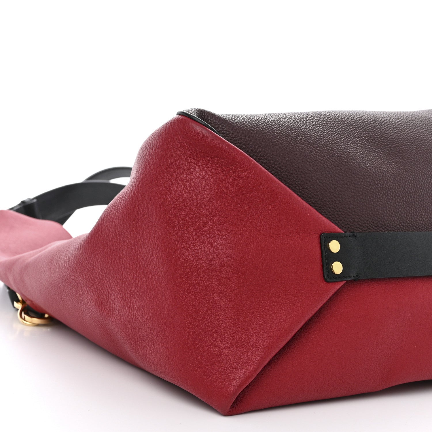 Loewe Grained Calfskin Colorblock Sling Hobo Red Oxblood Burgundy 9 of 11