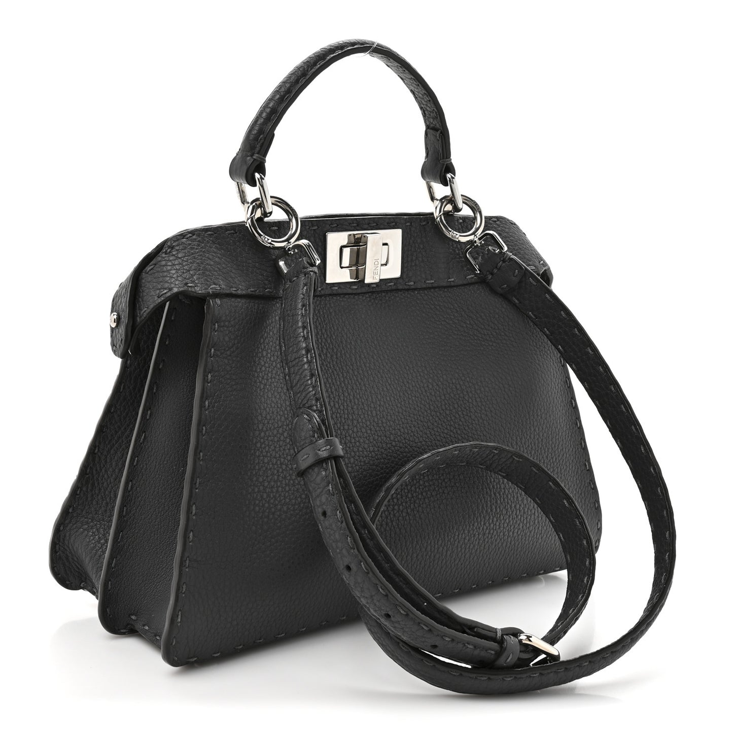 Cuoio Romano Selleria Chamois Small Peekaboo I SEE U Satchel Asfalto Camelia