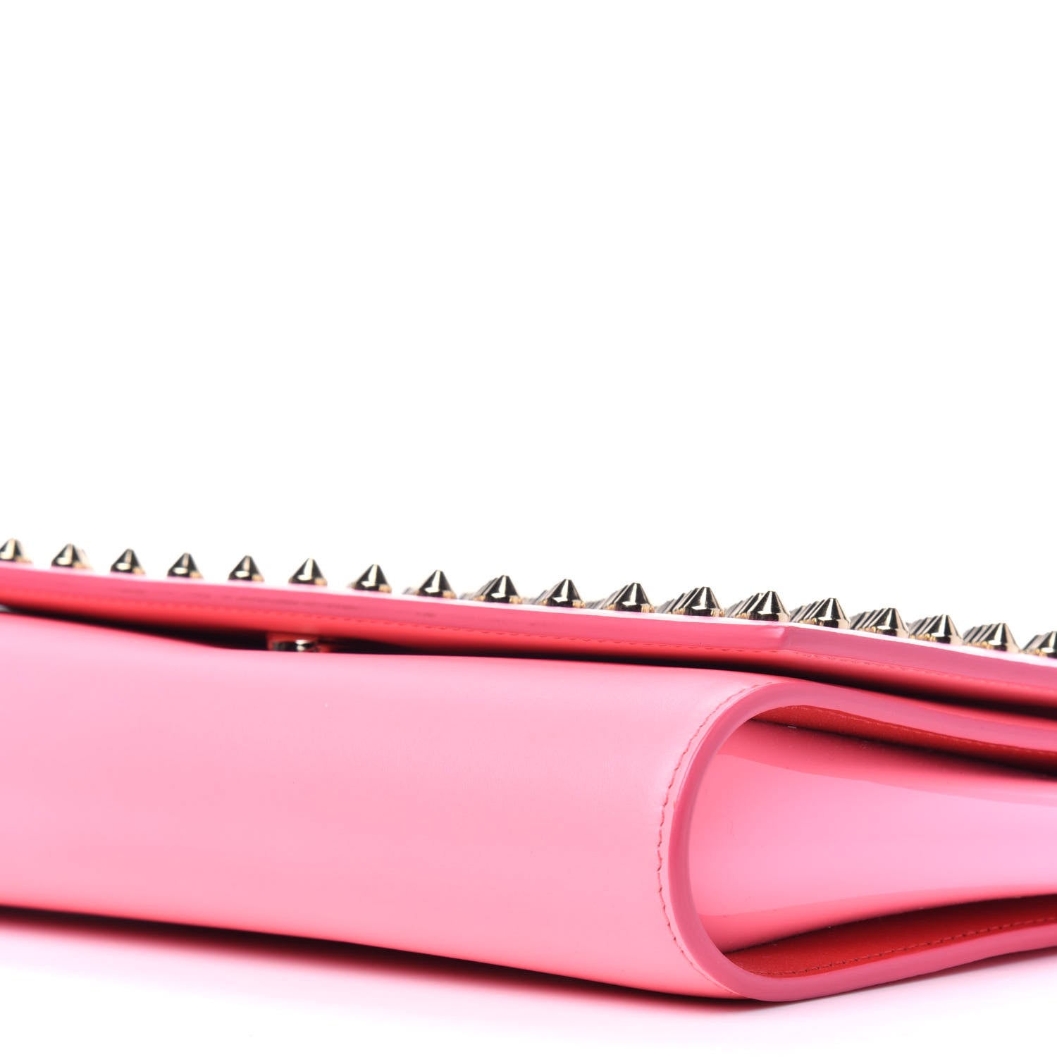 Christian Louboutin Calfskin Spikes Paloma Clutch Gold Dolly 9 of 10