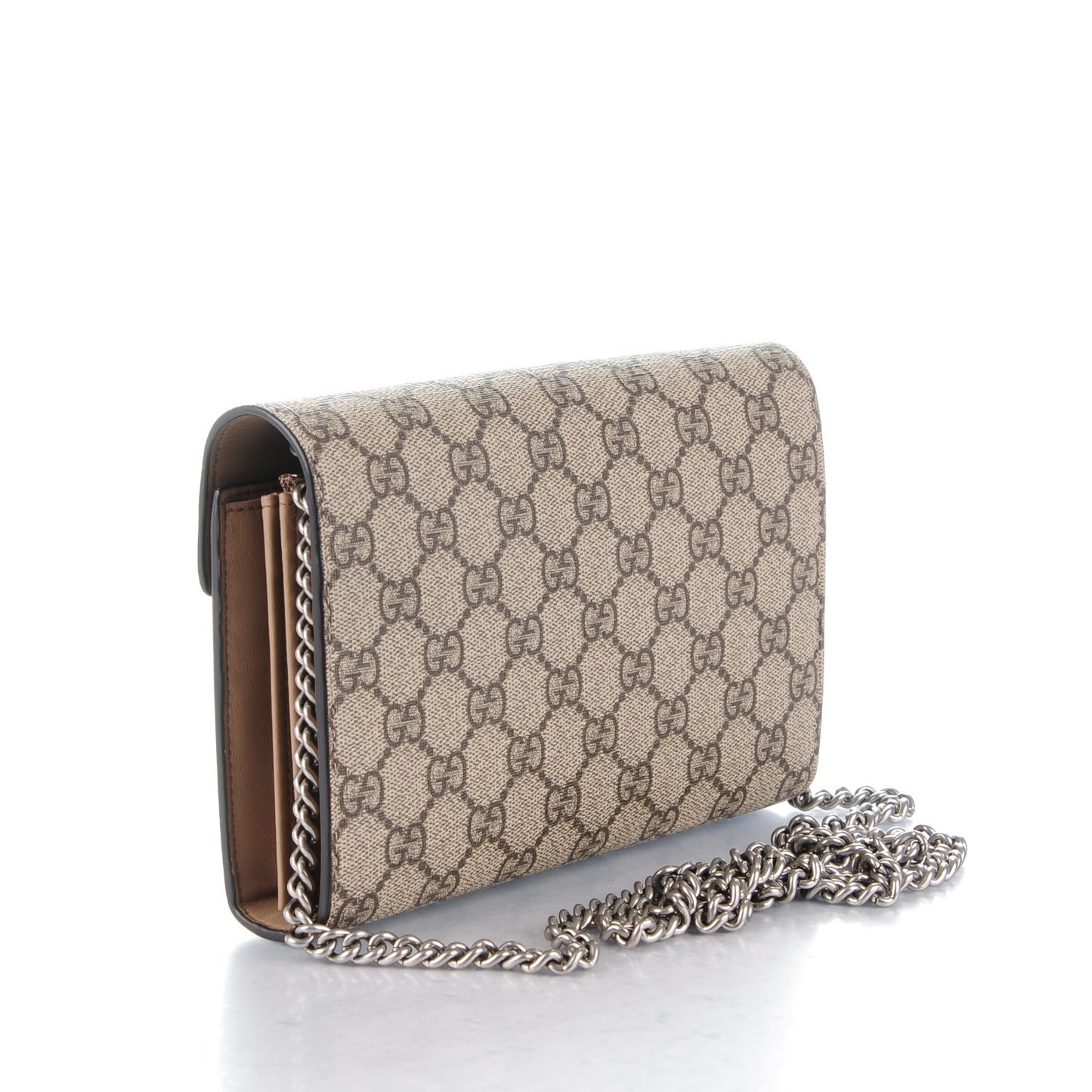 GG Supreme Monogram Mini Dionysus Chain Wallet Beige Taupe