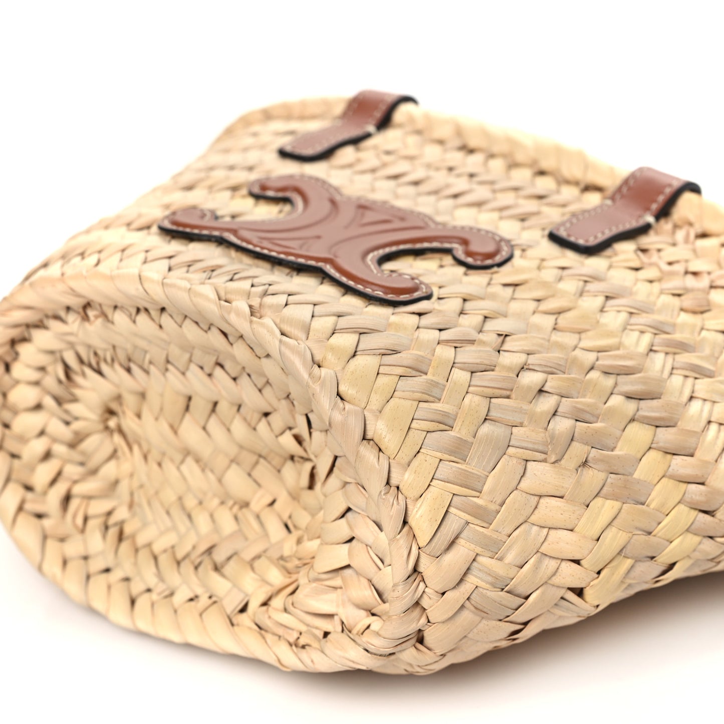 Palm Leaves Calfskin Classic Triomphe Nano Panier Tan