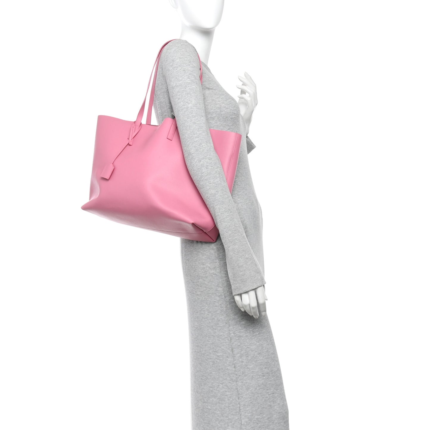 Calfskin Large Shopping Tote Pale Rose