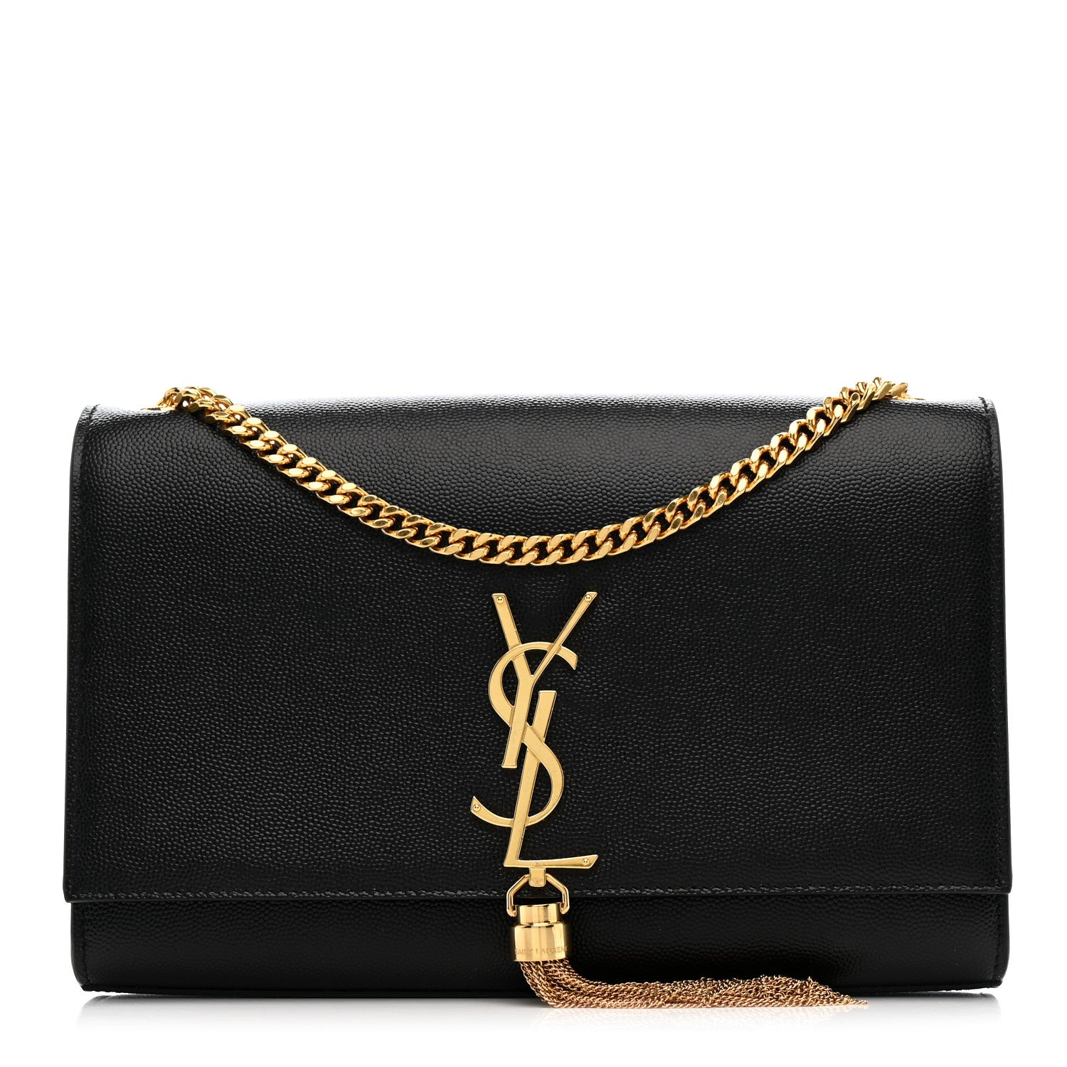 Saint Laurent Grain De Poudre Medium Classic Monogram Kate Tassel Satchel Black 1 of 13