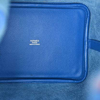 Hermes Epsom Tressage De Cuir Picotin Lock 18 PM Bleu Zellige 5 of 9