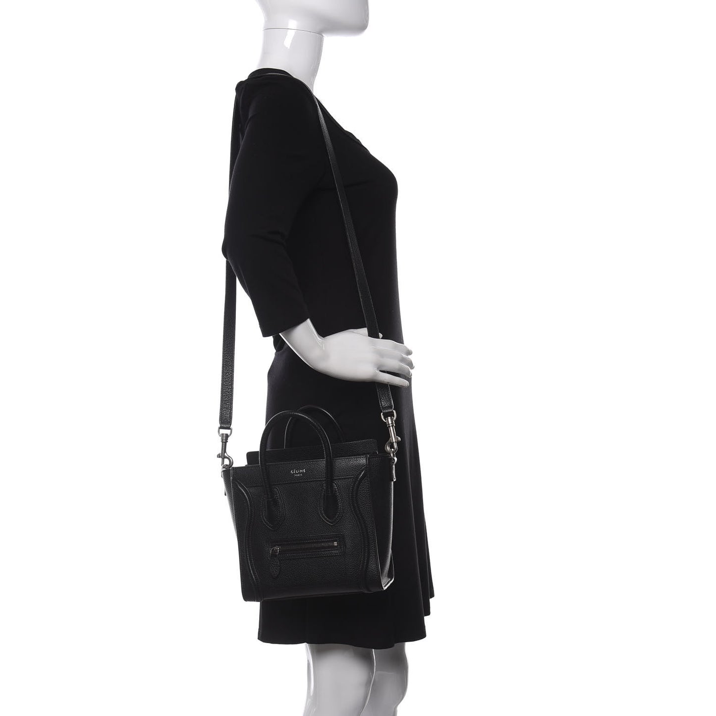 Drummed Calfskin Nano Luggage Black