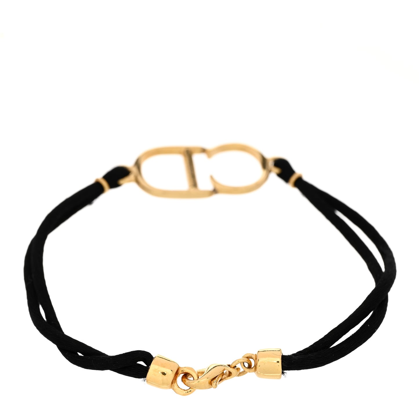 Metal CD Cord Bracelet Gold Black