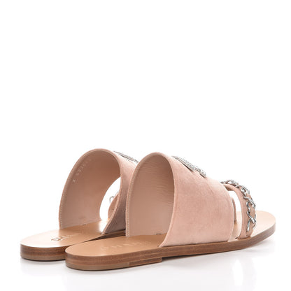 Chanel Velvet Chain Mule Sandals 40 Pink 4 of 9