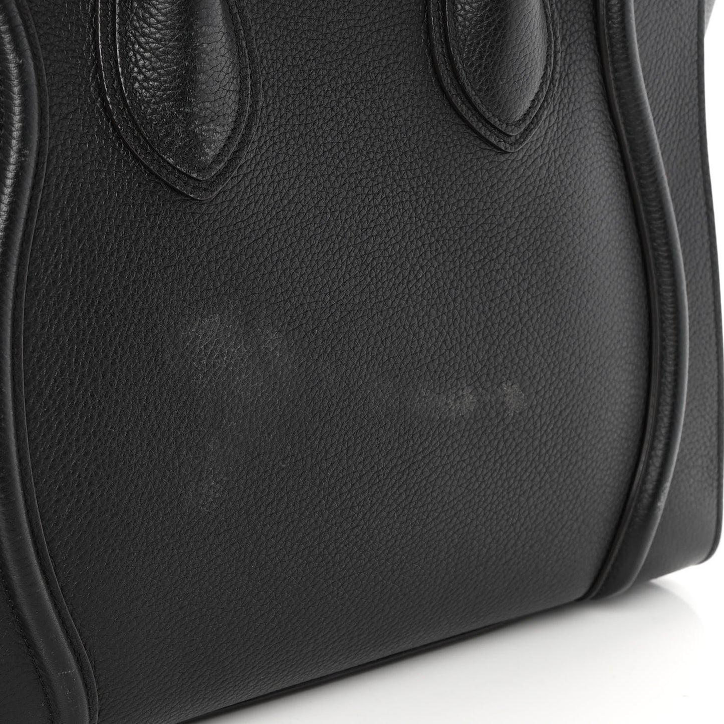 Drummed Calfskin Mini Luggage Black