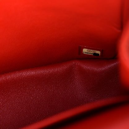 Chanel Lambskin Quilted Jumbo Double Flap Red 7 of 9