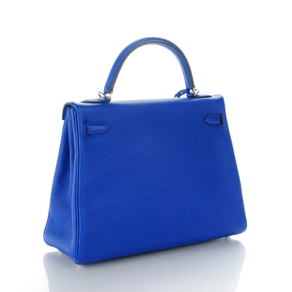 Hermes Togo Kelly Retourne 32 Bleu Electrique 3 of 25
