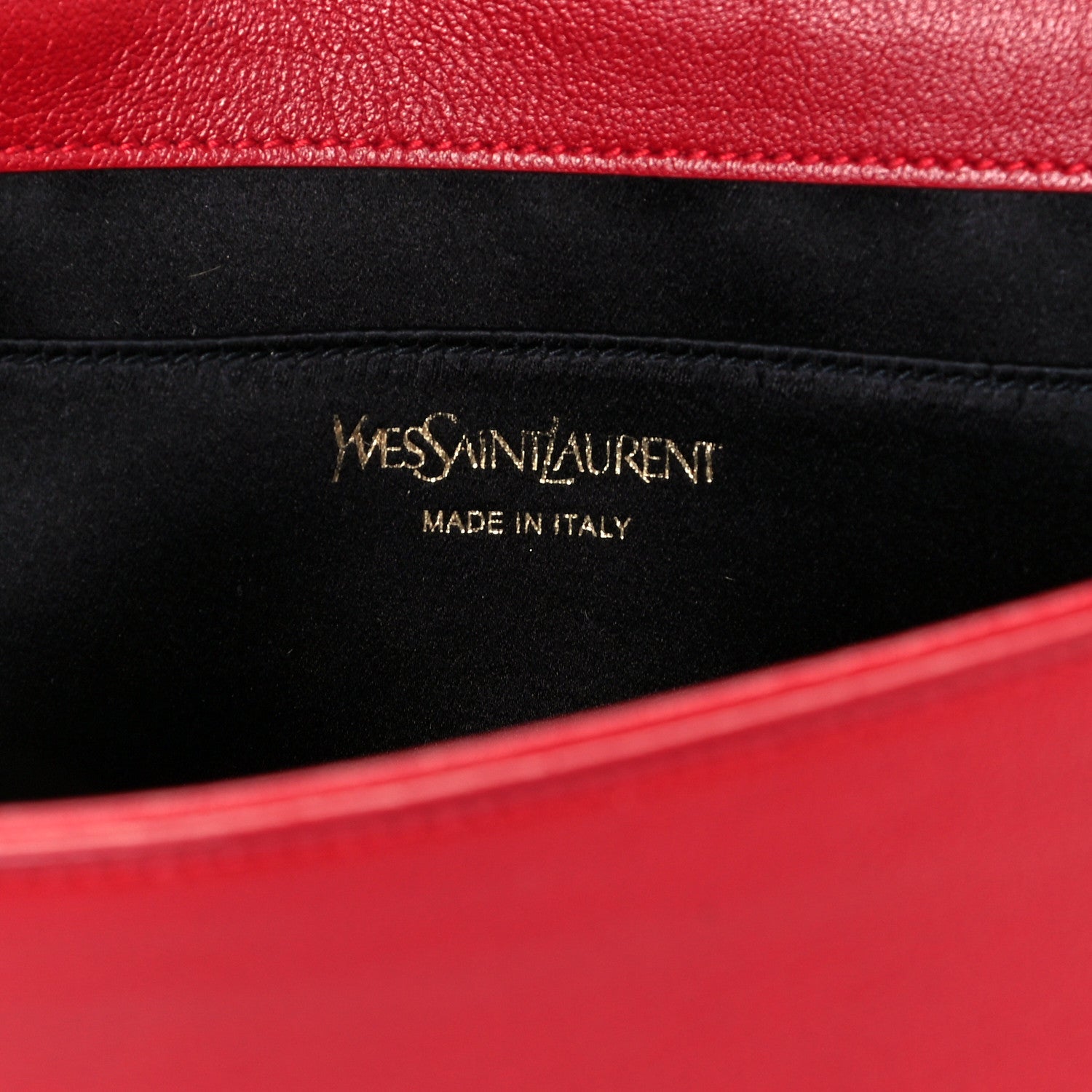 Saint Laurent Calfskin Monogram Large Belle De Jour Clutch Lipstick Red 6 of 8