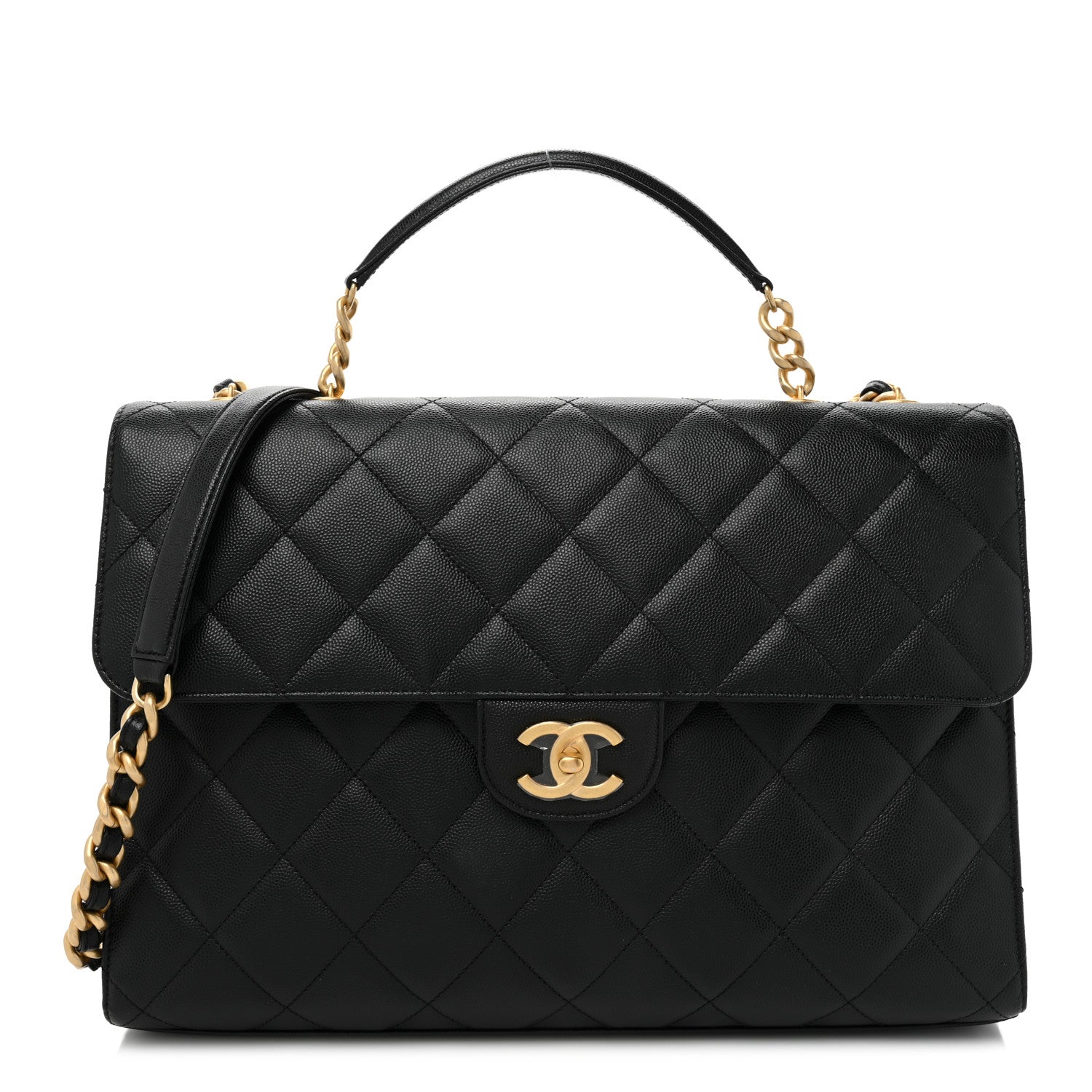 Chanel Caviar Quilted Carry Me Top Handle Flap Black 1 of 14