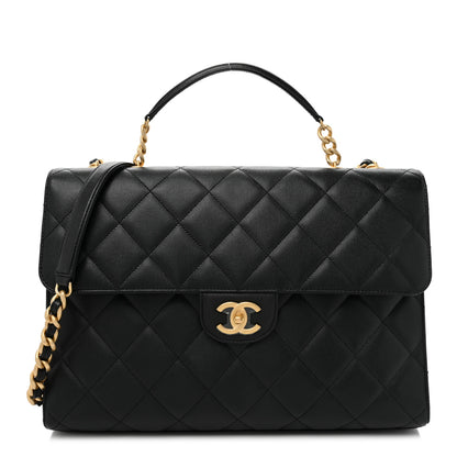 Chanel Caviar Quilted Carry Me Top Handle Flap Black 1 of 14
