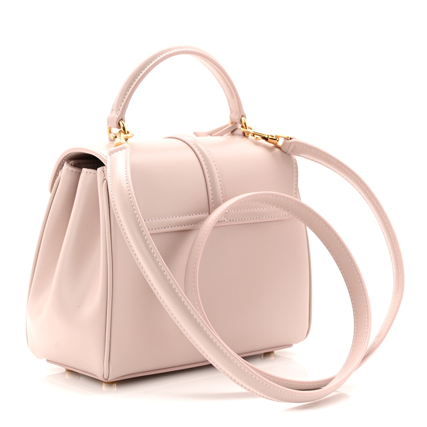 Celine Satinated Calfskin Mini 16 Top Handle Bag Bleached Pink 3 of 12